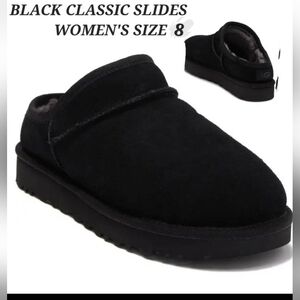 NEW - BLACK CLASSIC AUTHENTIC UGG SLIDES (Size 8)